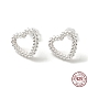 Heart 925 Sterling Silver Stud Earrings for Women EJEW-G372-02S-1