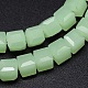 Faceted Cube Imitation Jade Glass Beads Strands EGLA-E041-5mm-B02-2