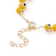 Bracelets de perles faits à la main au chalumeau mauvais œil BJEW-JB05856-4