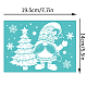 OLYCRAFT 2pcs Christmas Tree Silk Screen Printing Stencils Snowflake Self-Adhesive Santa Claus Mesh Transfers Stencils Washable Silk Screen Stencils for Printing on Wood DIY T-Shirts 19.5x14cm DIY-WH0337-017-2