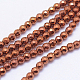 Chapelets de perles en hématite synthétique sans magnétiques G-G092-3mm-1