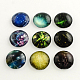 Galaxy Starry Sky Pattern Flatback Half Round Dome Glass Cabochons for DIY Projects X-GGLA-R026-10mm-18-1