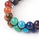 Bracelets de perles tressées chakra pierre de lave naturelle BJEW-O164-A09-3
