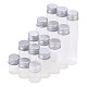 Pandahall 1 set de bouteilles en verre avec bouchon en aluminium à vis et bouchon en silicone pot vide en platine récipients à perles transparentes pour récipients de stockage de bijoux capacité 5~25 ml AJEW-BC0005-20-1