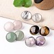 Natural Mixed Stone Dome/Half Round Clip-on Earrings EJEW-J090-M-1