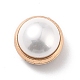 衣類用の露出防止磁気吸引トレースレスブローチ  模造真珠ビーズと合金  ゴールドカラー  ホワイト  75x75x0.5mm FIND-Z002-08-2