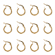 Pendientes de aro de oro unicraftale para mujeres hombres 16 par de pendientes de anillo de acero inoxidable hipoalergénico de 15 mm 1x0.7 mm pin pequeños pendientes de aro conjunto de componentes de alambres STAS-UN0002-59G-1
