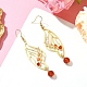 Серьги с подвесками из натуральных смешанных драгоценных камней и бисера EJEW-TA00384-01-2