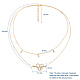 Двухслойные ожерелья на день святого валентина NJEW-JN02734-02-7