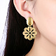 Sakura Brass Dangle Stud Earrings EJEW-BB37489-7
