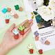DICOSMETIC 10 Sets 10 Colors Cactus & Potted Plants Food Grade Eco-Friendly Silicone Beads SIL-DC0001-22-3