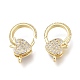 Brass Micro Pave Clear Cubic Zirconia Lobster Claw Clasps ZIRC-Q024-15G-2