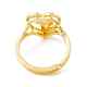 Real 18K Gold Plated Brass Alphabet Adjustable Rings RJEW-M139-18I-3