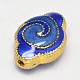 Oval Golden Tone Alloy Enamel Beads ENAM-N046-11-1