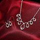 真鍮ラインストーンの結婚式の花嫁のアクセサリー類セットを輝きます  ティアドロップ  ビブネックレスやピアス  銀色のメッキ  クリスタル  15.7インチ  20x19mm SJEW-BB15874-7