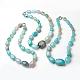 Natural Agate Graduated Beaded Necklaces NJEW-F119-A07-2