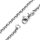 Skull Rhinestone Pendant Necklaces with Rolo Chains NJEW-F309-10-3