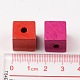 Perles en bois naturel cube de couleurs mélangées de 14 mm X-TB115Y-4