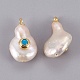 Colgantes naturales de perlas cultivadas de agua dulce PEAR-F008-31G-04-2
