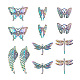 Fashewelry 12pcs 6 style rack placage couleur arc-en-ciel alliage gros pendentifs ALRI-FW0001-04-2