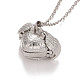 Collar con colgante de medallón de corazón con foto de múltiples imágenes de aleación para mujer NJEW-M191-02P-2