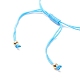 Bracciale in corda di agata naturale e trifoglio di ottone con perline BJEW-JB08366-6