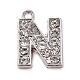 Alloy Rhinestone Letter Charms RB-A052-N01-1