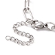 304 pulsera de cadena de clip de acero inoxidable para hombres y mujeres BJEW-E031-03P-01-3