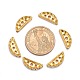 Golden Tone 3 Holes Brass Middle East Rhinestone Bridge Spacers X-RSB024NF-3-2