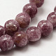 Lepidolita natural / hebras de perlas redondas de piedra de mica púrpura X-G-O143-03-6mm-3