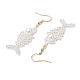 Серьги-подвески из стеклянных бусин в форме рыбьей кости EJEW-MZ00439-6