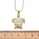 Летние пляжные латунные ожерелья с подвеской в виде черепахи из кубического циркония для женщин NJEW-U039-02G-02-5