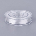 Плоская эластичная кристаллическая струна, эластичная нить для бисера, для изготовления эластичного браслета, белые, 0.4 мм, около 16.4 ярда (15 м) / рулон