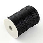 Cordons polyester, noir, 2mm, environ 98.42 yards (90 m)/rouleau