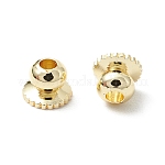 Tapa de cuentas de latón enchapado en rack, Plateado de larga duración, sin plomo y cadmio, real 18k chapado en oro, 4x3mm, agujero: 1.2 mm