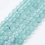 Chapelets de perles en fluorite naturel, ronde, turquoise moyen, 8mm, Trou: 0.5mm, Environ 49 pcs/chapelet, 15.5 pouce