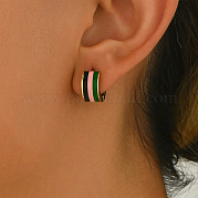 Серьги-кольца из нержавеющей стали в полоску IH2588-2