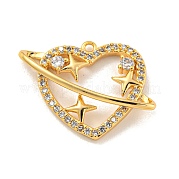 Кулоны из латуни с микропейвом и кубическим прозрачным цирконием KK-U006-04G