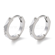 Латунные серьги-кольца из прозрачного кубического циркония EJEW-C121-02P
