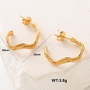 Серьги-гвоздики из нержавеющей стали в форме буквы С CA6141-8