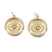 Латунные микропаве прозрачные подвески с фианитом ZIRC-O035-09G
