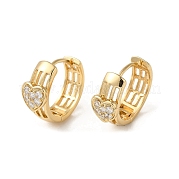 Серьги-кольца из латуни с микропаве из кубического циркония EJEW-L271-31KCG