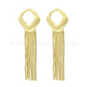 Серьги-гвоздики из латуни с полыми ромбами EJEW-L270-26B-G