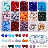 DIY Baking Painted Drawbench Glass Beads Stretch Bracelet Making Kits 