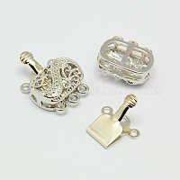 Латунь многожильных коробка застежками&nbsp;KK-F0237-P-NF