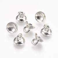 Wholesale SUNNYCLUE 1 Box 200Pcs Silver Bead Caps 10mm Bead Bail Cap Bead End  Caps Dangle Charm Connector Round Bail for Jewelry Making Necklace Earrings  Bracelet Women DIY Glass Ball Charms Pearl