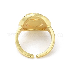 Открытые женские манжеты из латуни с цирконием RJEW-A035-17G