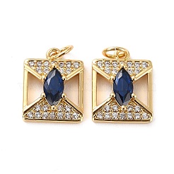 Латунные микро проложить кубического циркония подвески X-ZIRC-P092-004G-RS