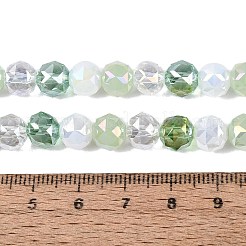 Colliers de perles en imitation jade électroplaquées&nbsp;EGLA-Q135-8MM-A06