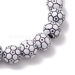 10個 10スタイル スポーツボール アクリルビーズ ストレッチブレスレットセット  スポーツテーマのカップルブレスレット  ミックスカラー  3/8~3/4インチ（1.1~1.75cm）  内径：2-1/8~2-3/4インチ（5.5~6.9cm）  1個/スタイル&nbsp;BJEW-JB10658